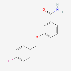 molecular formula C14H12FNO2 B4691770 3-[(4-fluorobenzyl)oxy]benzamide 