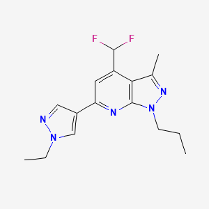 molecular formula C16H19F2N5 B4691776 4-(difluoromethyl)-6-(1-ethyl-1H-pyrazol-4-yl)-3-methyl-1-propyl-1H-pyrazolo[3,4-b]pyridine 