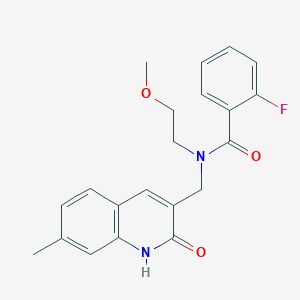 molecular formula C21H21FN2O3 B4691829 2-fluoro-N-[(2-hydroxy-7-methyl-3-quinolinyl)methyl]-N-(2-methoxyethyl)benzamide 