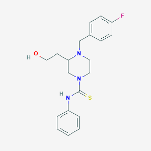 molecular formula C20H24FN3OS B469187 4-(4-fluorobenzyl)-3-(2-hydroxyethyl)-N-phenyl-1-piperazinecarbothioamide CAS No. 671795-09-8