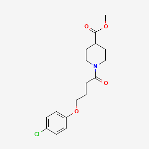 molecular formula C17H22ClNO4 B4691873 methyl 1-[4-(4-chlorophenoxy)butanoyl]-4-piperidinecarboxylate 