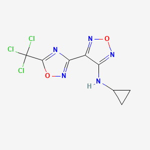 molecular formula C8H6Cl3N5O2 B4691886 N-cyclopropyl-4-[5-(trichloromethyl)-1,2,4-oxadiazol-3-yl]-1,2,5-oxadiazol-3-amine 