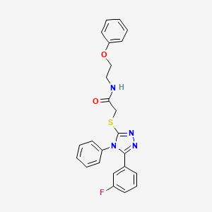 molecular formula C24H21FN4O2S B4691890 2-{[5-(3-fluorophenyl)-4-phenyl-4H-1,2,4-triazol-3-yl]thio}-N-(2-phenoxyethyl)acetamide 