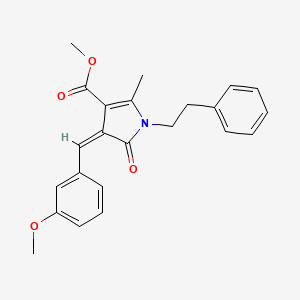 molecular formula C23H23NO4 B4691907 methyl 4-(3-methoxybenzylidene)-2-methyl-5-oxo-1-(2-phenylethyl)-4,5-dihydro-1H-pyrrole-3-carboxylate 