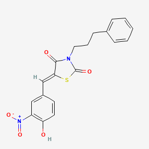 5-(4-hydroxy-3-nitrobenzylidene)-3-(3-phenylpropyl)-1,3-thiazolidine-2,4-dione