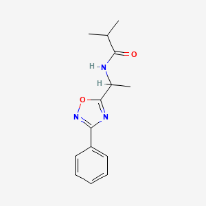 2-methyl-N-[1-(3-phenyl-1,2,4-oxadiazol-5-yl)ethyl]propanamide