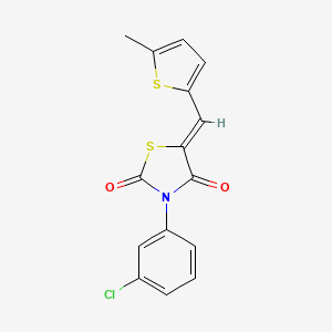 molecular formula C15H10ClNO2S2 B4691990 3-(3-chlorophenyl)-5-[(5-methyl-2-thienyl)methylene]-1,3-thiazolidine-2,4-dione 