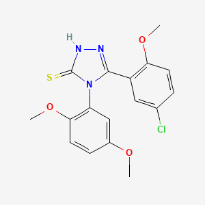 molecular formula C17H16ClN3O3S B4692033 5-(5-chloro-2-methoxyphenyl)-4-(2,5-dimethoxyphenyl)-2,4-dihydro-3H-1,2,4-triazole-3-thione 