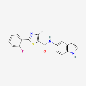 molecular formula C19H14FN3OS B4692044 2-(2-fluorophenyl)-N-1H-indol-5-yl-4-methyl-1,3-thiazole-5-carboxamide 