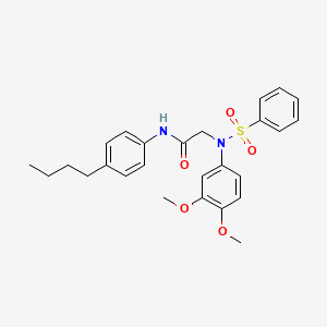 N~1~-(4-butylphenyl)-N~2~-(3,4-dimethoxyphenyl)-N~2~-(phenylsulfonyl)glycinamide