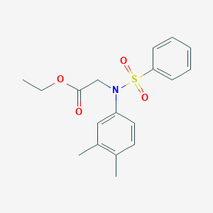 molecular formula C18H21NO4S B4692080 ethyl N-(3,4-dimethylphenyl)-N-(phenylsulfonyl)glycinate 