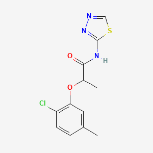 molecular formula C12H12ClN3O2S B4692093 2-(2-chloro-5-methylphenoxy)-N-1,3,4-thiadiazol-2-ylpropanamide 