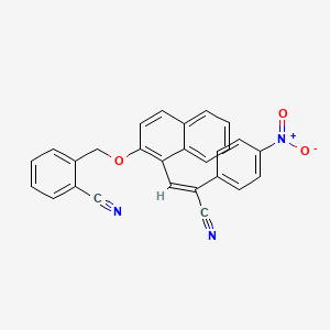 molecular formula C27H17N3O3 B4692125 2-[({1-[2-cyano-2-(4-nitrophenyl)vinyl]-2-naphthyl}oxy)methyl]benzonitrile 