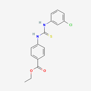 molecular formula C16H15ClN2O2S B4692152 ethyl 4-({[(3-chlorophenyl)amino]carbonothioyl}amino)benzoate 