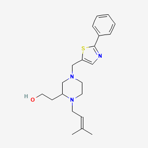 2-{1-(3-methyl-2-buten-1-yl)-4-[(2-phenyl-1,3-thiazol-5-yl)methyl]-2-piperazinyl}ethanol