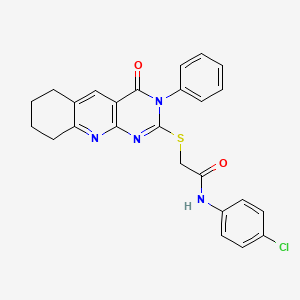 molecular formula C25H21ClN4O2S B4692184 N-(4-chlorophenyl)-2-[(4-oxo-3-phenyl-3,4,6,7,8,9-hexahydropyrimido[4,5-b]quinolin-2-yl)thio]acetamide 