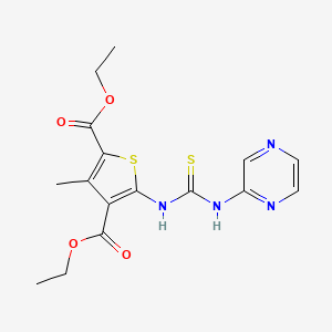 diethyl 3-methyl-5-{[(2-pyrazinylamino)carbonothioyl]amino}-2,4-thiophenedicarboxylate