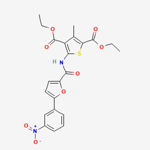 molecular formula C22H20N2O8S B4692230 diethyl 3-methyl-5-{[5-(3-nitrophenyl)-2-furoyl]amino}-2,4-thiophenedicarboxylate 