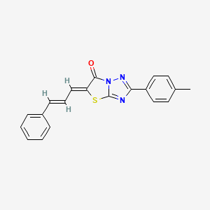 molecular formula C20H15N3OS B4692270 2-(4-methylphenyl)-5-(3-phenyl-2-propen-1-ylidene)[1,3]thiazolo[3,2-b][1,2,4]triazol-6(5H)-one 