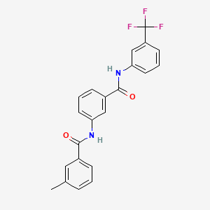 molecular formula C22H17F3N2O2 B4692278 3-methyl-N-[3-({[3-(trifluoromethyl)phenyl]amino}carbonyl)phenyl]benzamide 