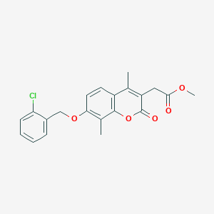 molecular formula C21H19ClO5 B4692289 methyl {7-[(2-chlorobenzyl)oxy]-4,8-dimethyl-2-oxo-2H-chromen-3-yl}acetate 