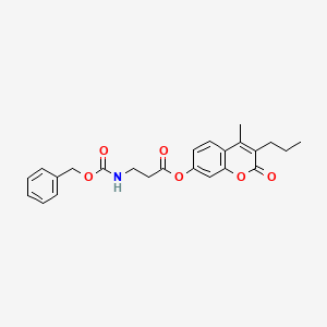 molecular formula C24H25NO6 B4692294 4-methyl-2-oxo-3-propyl-2H-chromen-7-yl N-[(benzyloxy)carbonyl]-beta-alaninate 