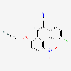 molecular formula C18H11ClN2O3 B4692297 2-(4-chlorophenyl)-3-[5-nitro-2-(2-propyn-1-yloxy)phenyl]acrylonitrile 