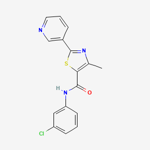 molecular formula C16H12ClN3OS B4692308 N-(3-chlorophenyl)-4-methyl-2-(3-pyridinyl)-1,3-thiazole-5-carboxamide 