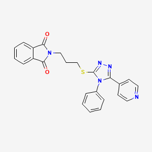 molecular formula C24H19N5O2S B4692326 2-(3-{[4-phenyl-5-(4-pyridinyl)-4H-1,2,4-triazol-3-yl]thio}propyl)-1H-isoindole-1,3(2H)-dione 