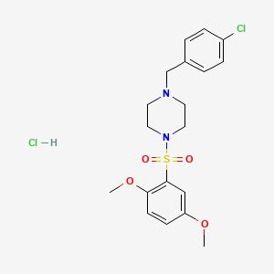molecular formula C19H24Cl2N2O4S B4692345 1-(4-chlorobenzyl)-4-[(2,5-dimethoxyphenyl)sulfonyl]piperazine hydrochloride 