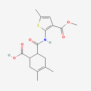 molecular formula C17H21NO5S B4692365 6-({[3-(methoxycarbonyl)-5-methyl-2-thienyl]amino}carbonyl)-3,4-dimethyl-3-cyclohexene-1-carboxylic acid 