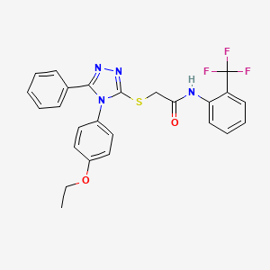molecular formula C25H21F3N4O2S B4692378 2-{[4-(4-ethoxyphenyl)-5-phenyl-4H-1,2,4-triazol-3-yl]thio}-N-[2-(trifluoromethyl)phenyl]acetamide 
