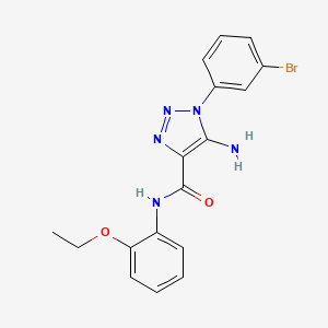 molecular formula C17H16BrN5O2 B4692382 5-amino-1-(3-bromophenyl)-N-(2-ethoxyphenyl)-1H-1,2,3-triazole-4-carboxamide 