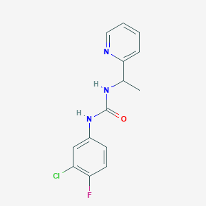 molecular formula C14H13ClFN3O B4692389 N-(3-chloro-4-fluorophenyl)-N'-[1-(2-pyridinyl)ethyl]urea 