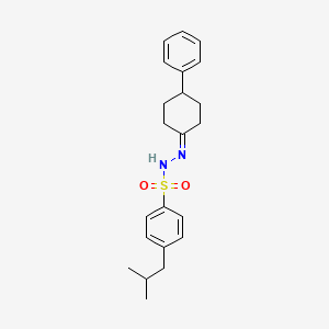 4-isobutyl-N'-(4-phenylcyclohexylidene)benzenesulfonohydrazide