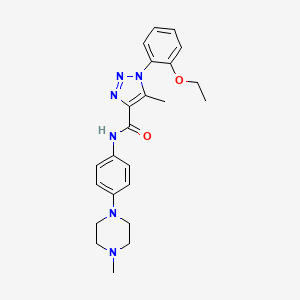 molecular formula C23H28N6O2 B4692425 1-(2-ethoxyphenyl)-5-methyl-N-[4-(4-methyl-1-piperazinyl)phenyl]-1H-1,2,3-triazole-4-carboxamide 