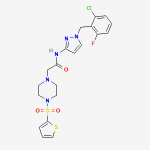 molecular formula C20H21ClFN5O3S2 B4692431 N-[1-(2-chloro-6-fluorobenzyl)-1H-pyrazol-3-yl]-2-[4-(2-thienylsulfonyl)-1-piperazinyl]acetamide 