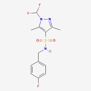 molecular formula C13H14F3N3O2S B4692438 1-(difluoromethyl)-N-(4-fluorobenzyl)-3,5-dimethyl-1H-pyrazole-4-sulfonamide 