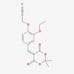 molecular formula C18H18O6 B4692440 5-[3-ethoxy-4-(2-propyn-1-yloxy)benzylidene]-2,2-dimethyl-1,3-dioxane-4,6-dione 