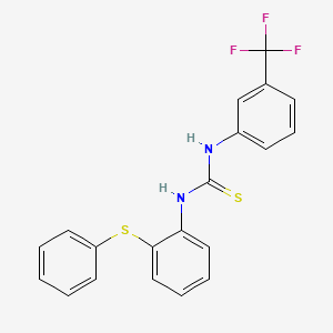 molecular formula C20H15F3N2S2 B4692452 N-[2-(phenylthio)phenyl]-N'-[3-(trifluoromethyl)phenyl]thiourea 
