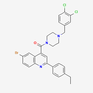 molecular formula C29H26BrCl2N3O B4692462 6-bromo-4-{[4-(3,4-dichlorobenzyl)-1-piperazinyl]carbonyl}-2-(4-ethylphenyl)quinoline 