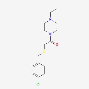 molecular formula C15H21ClN2OS B4692475 1-{[(4-chlorobenzyl)thio]acetyl}-4-ethylpiperazine 