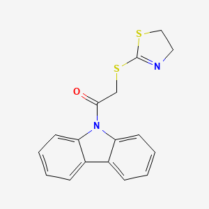 molecular formula C17H14N2OS2 B4692551 9-[(4,5-dihydro-1,3-thiazol-2-ylthio)acetyl]-9H-carbazole 