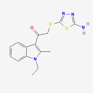 molecular formula C15H16N4OS2 B4692556 2-[(5-amino-1,3,4-thiadiazol-2-yl)thio]-1-(1-ethyl-2-methyl-1H-indol-3-yl)ethanone 