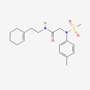 molecular formula C18H26N2O3S B4692568 N~1~-[2-(1-cyclohexen-1-yl)ethyl]-N~2~-(4-methylphenyl)-N~2~-(methylsulfonyl)glycinamide 