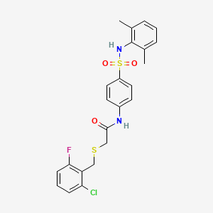 molecular formula C23H22ClFN2O3S2 B4692573 2-[(2-chloro-6-fluorobenzyl)thio]-N-(4-{[(2,6-dimethylphenyl)amino]sulfonyl}phenyl)acetamide 