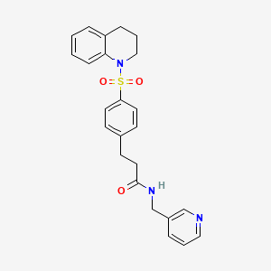 molecular formula C24H25N3O3S B4692590 3-[4-(3,4-dihydro-1(2H)-quinolinylsulfonyl)phenyl]-N-(3-pyridinylmethyl)propanamide 