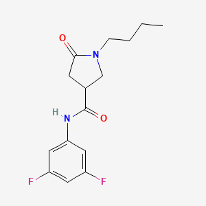 1-butyl-N-(3,5-difluorophenyl)-5-oxo-3-pyrrolidinecarboxamide