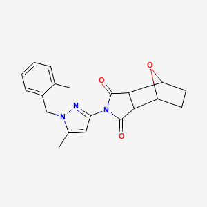 molecular formula C20H21N3O3 B4692612 4-[5-methyl-1-(2-methylbenzyl)-1H-pyrazol-3-yl]-10-oxa-4-azatricyclo[5.2.1.0~2,6~]decane-3,5-dione 