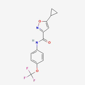 molecular formula C14H11F3N2O3 B4692618 5-cyclopropyl-N-[4-(trifluoromethoxy)phenyl]-3-isoxazolecarboxamide 